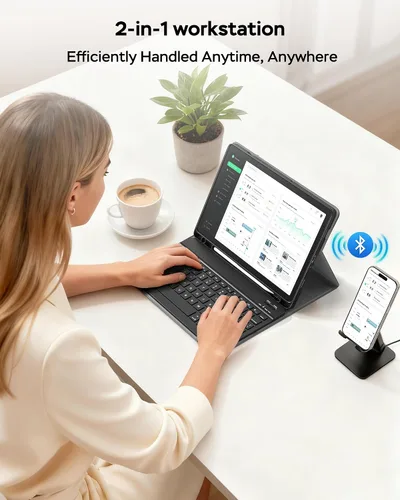 Miniatura 6 de Funda para Samsung Galaxy Tab A9/A11 Plus con teclado, para A9+ 2023/A11+ 2025 11 pulgadas, funda para tableta con teclado inalámbrico desmontable