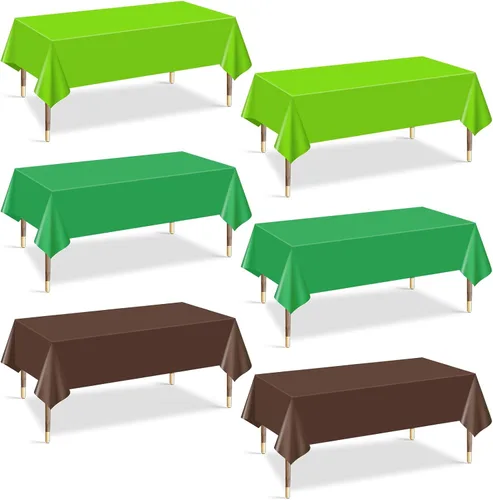 Miniatura 21 de Mwellewm 6 manteles de plástico desechables, mantel de arcoíris de colores surtidos, rectangular de neón colorido a granel sólido para cumpleaños