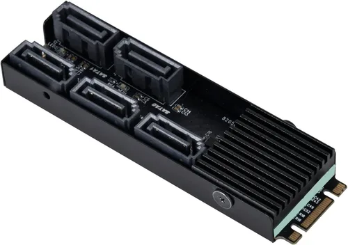 Miniatura 3 de Silverstone Tecnología ECS07 Tarjeta de expansión de almacenamiento PCIe M.2 PCIe de 5 puertos SATA Gen3 6Gbps no RAID M.2, SST-ECS07
