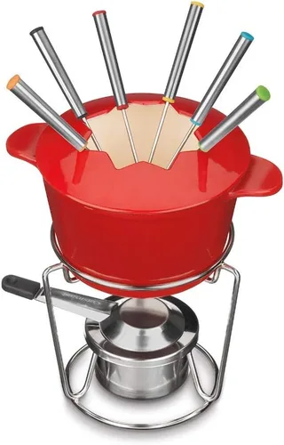Miniatura 2 de Cuisinart Juego de fondue de hierro fundido de 13 piezas, crema, 10 pulgadas