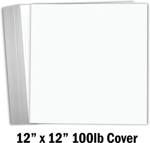 Miniatura 2 de Hamilco Papel de cartulina blanca para álbumes de recortes, 12 x 12 pulgadas, peso pesado, 100 libras, cartulina – Paquete de 25