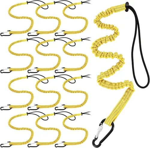 Miniatura 7 de Paquete de 12 unidades de cordón de herramientas con hebilla de metal única y extremo de bucle ajustable, longitud estándar, límite máximo