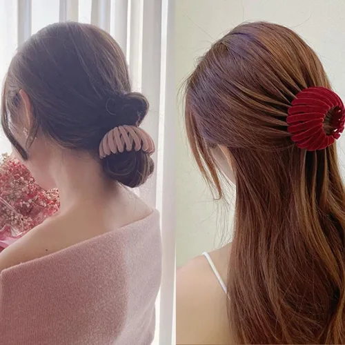 Miniatura 6 de 3 piezas de accesorios para el cabello para mujer, pinza mágica de nido de pájaro, pinza para moño Color-05