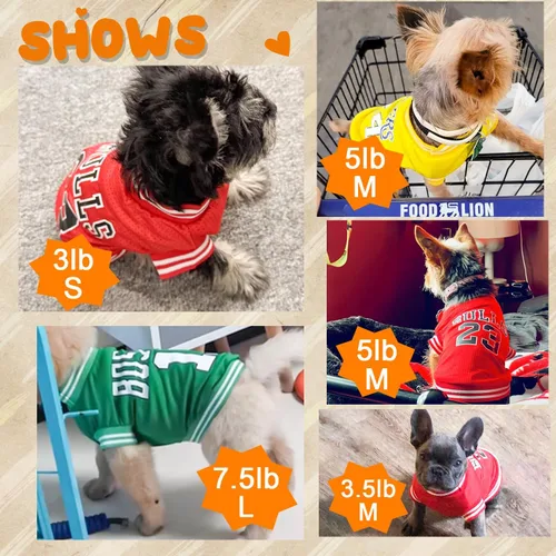 Miniatura 4 de Ropa para perros Camiseta transpirable de malla de baloncesto, ropa para mascotas, ropa deportiva para cachorros, camisa para perros de moda de Rojo