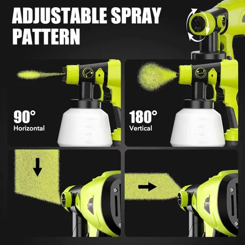 Miniatura 5 de Pulverizador de pintura para batería Ryobi One+ de 18V con contenedor grande de 1000ML, cobertura uniforme, sin obstrucciones, pistola pulverizadora