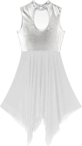 Miniatura 6 de iiniim Vestido de baile litúrgico de alabanza litúrgica sin mangas con dobladillo asimétrico para mujer