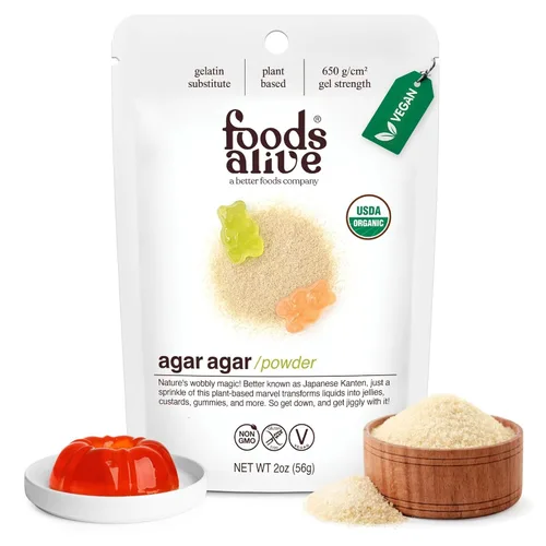 Miniatura 8 de Foods Alive Polvo de Agar Agar Orgánico 2 oz Gelatina a Base de Plantas Gelatina Kosher Vegano Sin Gluten