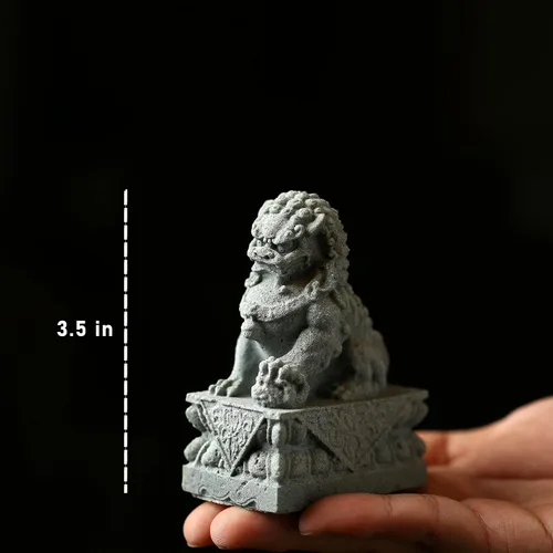 Miniatura 2 de Foo Dogs Estatuas Par de León Guardián Fu Foo Perros Estatuas de Piedra Chino Feng Shui Decoración de inauguración de la casa Felicitaciones