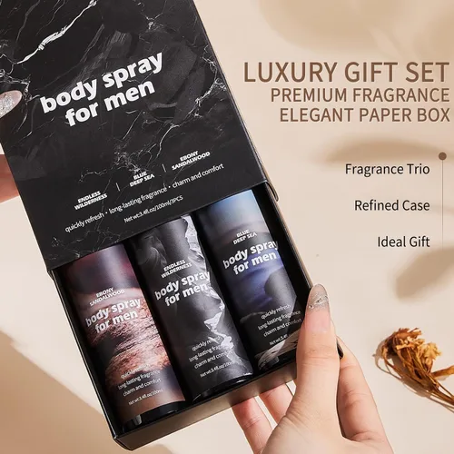 Miniatura 6 de Spray corporal para hombres, desodorante sin aluminio para hombres, spray corporal para hombre, potente fórmula suave de frescura, sin alcohol, apto