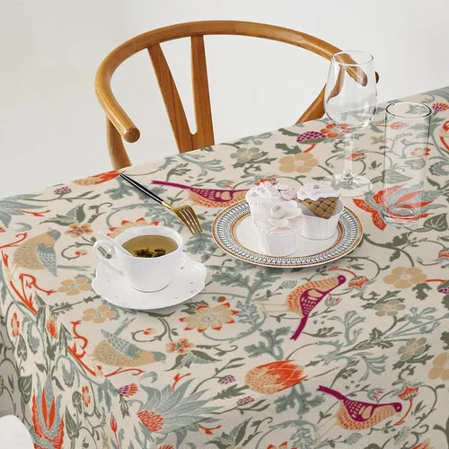 Miniatura 35 de Mantel Floral Retro de Pájaros, Diseño Original Bohemio William Morris Estampado Cubierta de Mesa para Hogar Picnic Fiesta Comedor Cocina William