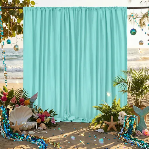 Miniatura 16 de Cortinas de Telón de Fondo Blanco de 2 Paneles 5 x 1,5 m de Poliéster, Telón de Fondo para Fotografía, Cortinas para Decoración de Fondo de Boda