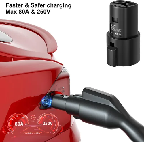 Miniatura 6 de Adaptador de cargador J1772 a Tesla, para Tesla Model-3/Y/X/S con adaptador de carga conectora certificado de seguridad, carga rápida máx 80A 250V