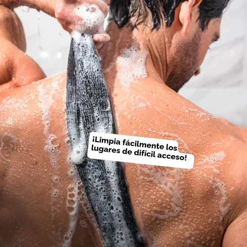 Miniatura 8 de Paño exfoliante extra áspero, limpiador extremo para cuerpo y espalda para ducha, extra largo, paño de lavado higiénico, para hombres o mujeres