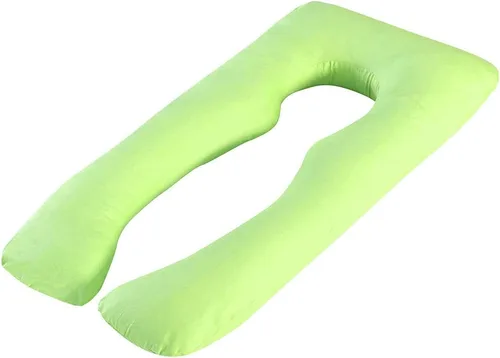 Miniatura 14 de Almohada de embarazo grande en forma de U de cuerpo completo con funda de almohada de algodón reemplazable y lavable para mujeres embarazadas que