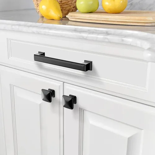 Miniatura 5 de Amerdeco K0003MB - Paquete de 10 pomos negros mate para cajones de armario de cocina, pomos de gabinete de cocina, manijas de gabinete de un solo