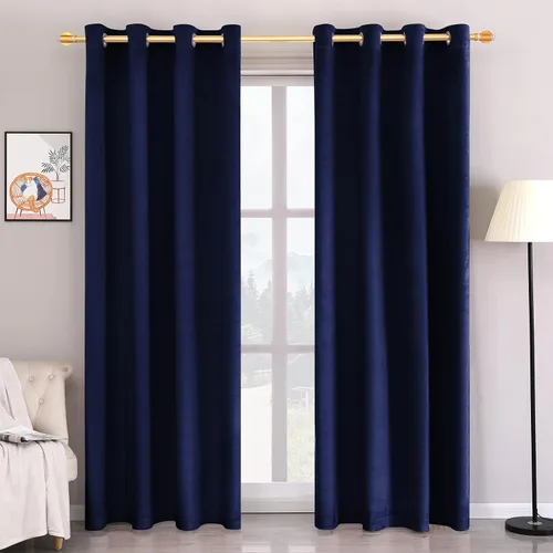 Miniatura 9 de Cortinas de terciopelo supersuaves con ojales, para privacidad en sala de estar, puertas de cristal corredizas, 2 paneles