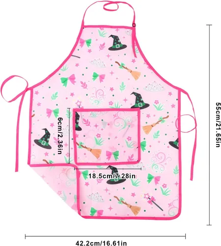 Miniatura 2 de Delantales para niños para cocinar delantal de Navidad lindo delantal rojo para cocina, cocina, hornear, barbacoa, pintura, manualidades