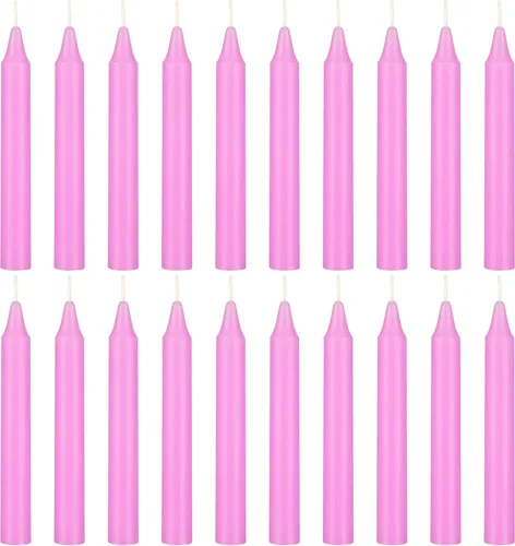 Miniatura 47 de MEGA CANDLES 20 piezas de velas cónicas mini sin perfume amarillas exquisitas, 10 cm de alto x 1 cm de diámetro, Campanas Mágicas, Encantamiento
