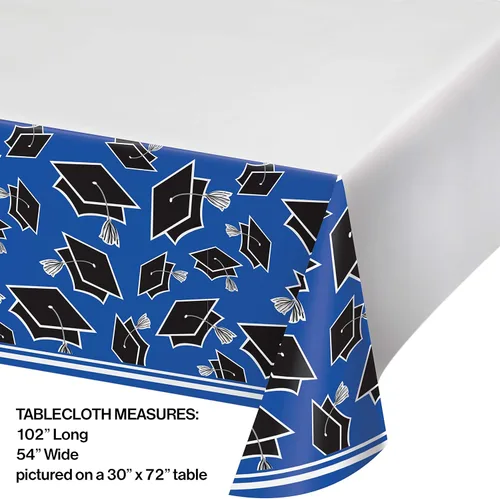 Miniatura 3 de Creative Converting Mantel de plástico, 54 x 102 pulgadas, azul cobalto (paquete de 3)