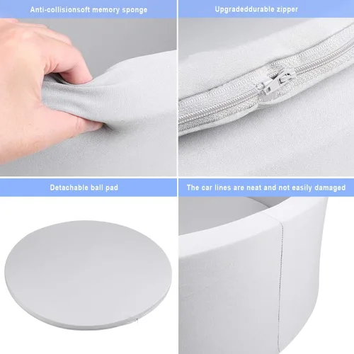 Miniatura 6 de TRENDBOX Piscina de pelotas de espuma para niños pequeños, 35x11 pulgadas, piscina de bolas suave para bebés con cubierta de terciopelo lavable
