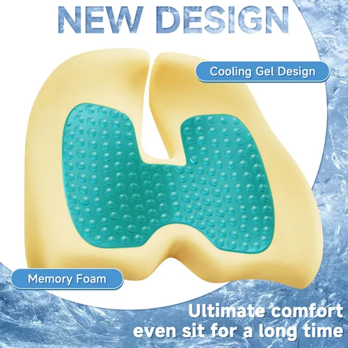 Miniatura 2 de Benazcap Cojín de asiento de memoria extra grande para silla de oficina, cojín ergonómico para aliviar la presión y la ciática