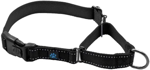 Max and Neo Collar de nailon Martingale para perros - Donamos a un rescate de perros por cada collar vendido (Grande, Negro)