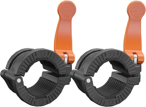 Miniatura 9 de Abrazaderas de barra de 1 pulgada o 2 pulgadas, 2 clips ajustables de liberación rápida, clips de peso olímpicos (rojo, 0.98-1.18 pulgadas)