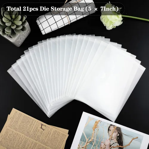 Miniatura 4 de 21 bolsas de almacenamiento transparentes para sellos y troquelados, sobres de almacenamiento para álbumes de recortes, para hacer tarjetas