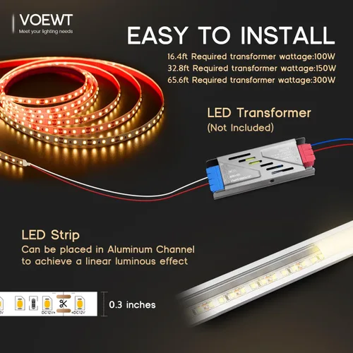 Miniatura 6 de Tira de luces LED de luz diurna blanca de 6000 K, 16.4 pies, 24 V, alto CRI 90Ra+, súper brillante, 600 luces LED de cinta flexible para dormitorio