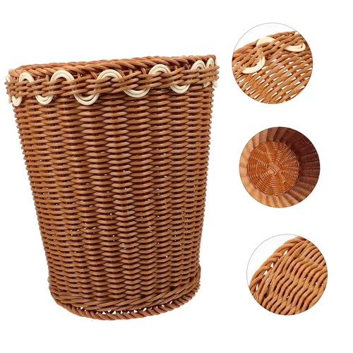 Miniatura 5 de COLLBATH Papelera tejida ropa de oficina imitación ratán Bohemia