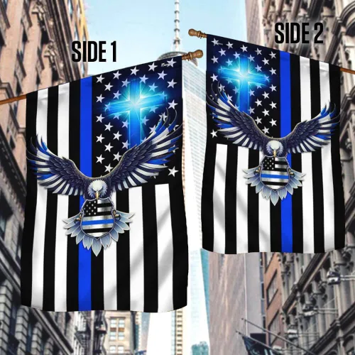 Miniatura 3 de Bandera Americana - La Delgada Línea Azul. Policía. Aplicación de la Ley Bandera de Águila Americana TPT1581F, 3x5 pies. Bandera - Banderas