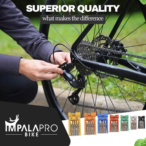 Miniatura 7 de IMPALAPRO Kit de herramientas de bicicleta portátil 20 en 1 compacto y ligero (4.14 oz) cromo-vanadio (CRV) - Multiherramienta para bicicleta