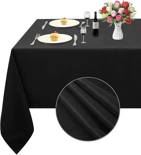 Miniatura 7 de TRLYC costura lentejuelas tela sirena plegable lentejuelas caminos para mesa -12 por 60 pulgadas, Poliéster, Negro (Polyester Black), 72x72-pulgadas