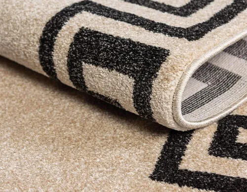 Miniatura 6 de Unique Loom Athens Collection - Alfombra clásica geométrica moderna con diseño de bordes, 8 x 8 pies, beige/negro Beige y gris/beige