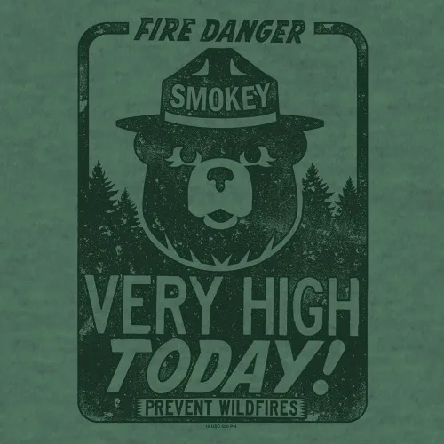 Miniatura 2 de Tee Luv Men's Smokey Bear Shirt - Fire Danger Very High Today T-Shirt