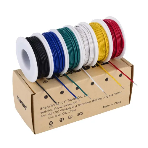 Miniatura 15 de TUOFENG Cable eléctrico de silicona de 22 AWG de 30 pies [15 pies negro y 15 pies rojo] 2 conductores de alambre paralelo cables de cobre estañado