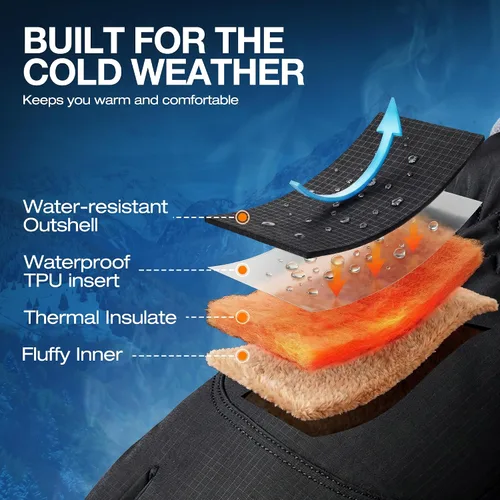 Miniatura 3 de Guantes de invierno impermeables y cálidos SIMARI con dedos táctiles, para hombres y mujeres, resistentes al viento para nieve, para clima frío