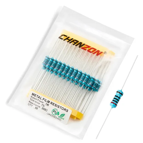 Miniatura 24 de Chanzon 50 piezas 1 W 10 Ω ohm Resistencia de película metálica fija de tolerancia 0.01 ±1% 10R MF Resistencias de agujero pasante con limitación