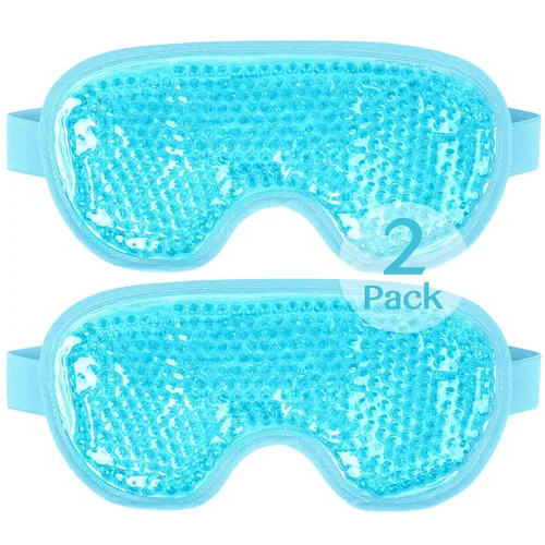 Miniatura 12 de NEWGO Mascarilla refrescante para ojos hinchados, máscara de ojos fríos para ojos para después de cirugía de ojos, alivio del estrés tensional, Azul