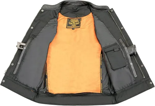 Miniatura 6 de Milwaukee Leather MLM3514 - Chaleco de cuero para hombre "Cool-Tec" estilo club