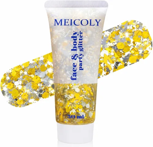 Miniatura 24 de MEICOLY Purpurina corporal roja, blanca y azul, accesorios del 4 de julio, purpurina para el cabello para niños, atuendos del 4 de julio
