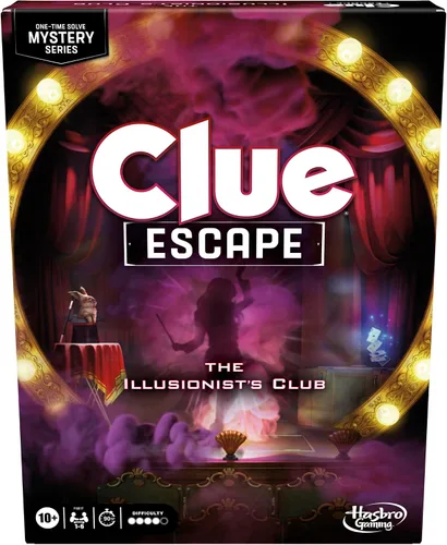 Clue Escape: The Illusionist's Club Juego de mesa | Juego familiar de Escape Room | Misterio de resolución de 1 vez | A partir de 10 años | 1-6