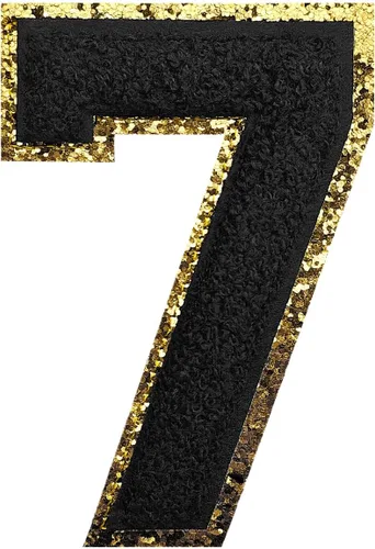 Miniatura 94 de GYGYL - 3 parches de letras deportivas de felpilla con purpurina, parches para planchar de tamaño grande para decoración de disfraces