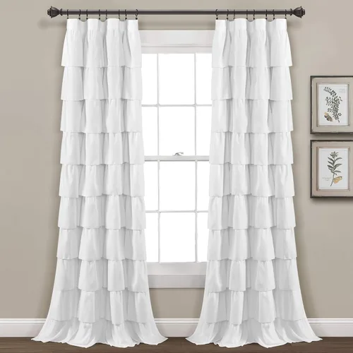 Miniatura 9 de Lush Decor Cortina de Ventana con Volantes Blush - Panel de Estilo Shabby Chic Rústico de Granja para Sala de Estar, Comedor, Dormitorio