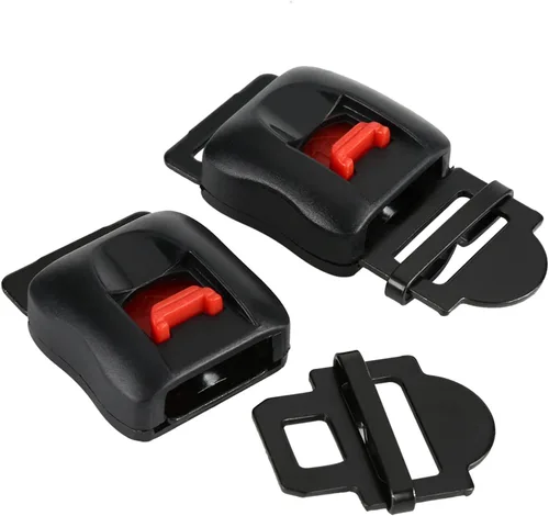 Miniatura 8 de 5 unids motocicleta cascos velocidad clip barbilla correa liberación rápida desconexión hebilla plástico metal motocicleta casco hebilla negro rojo