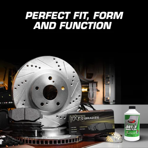Miniatura 6 de Hart Brakes Kit Frenos y Rotores Delanteros Pastillas de Freno Delantero Rotores y Pastillas de Freno Pastillas y Rotores de Freno Semimetálicos