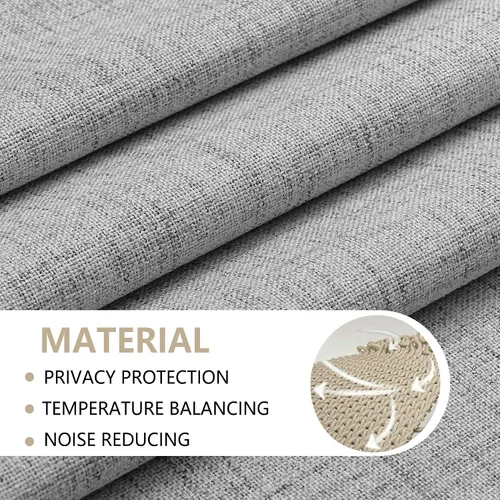 Miniatura 3 de Miss Seltex - Cortinas de lino 100% opacas para dormitorio, con aislamiento térmico, con textura de lino, con pestaña trasera, cortinas opacas