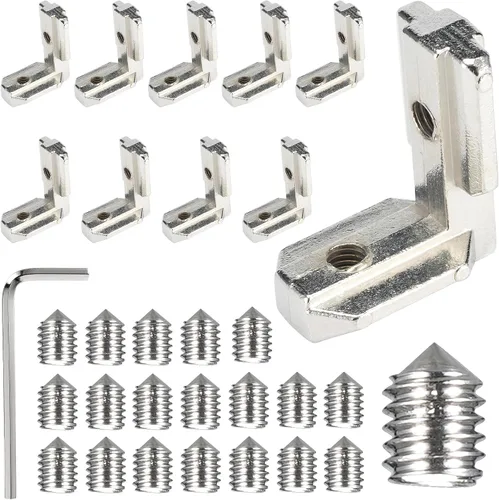 Miniatura 7 de BELLA BAYS 40Series 10Sets de conector interior negro en forma de L, conector de esquina oculta, accesorios de extrusión de aluminio 4040
