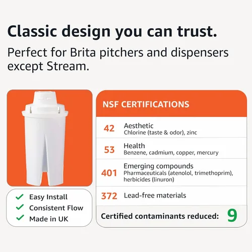 Miniatura 5 de Amazon Basics Filtros de agua de repuesto mejorados para jarras de agua, sin BPA, certificados WQA y NSF, compatibles con jarras de agua Brita