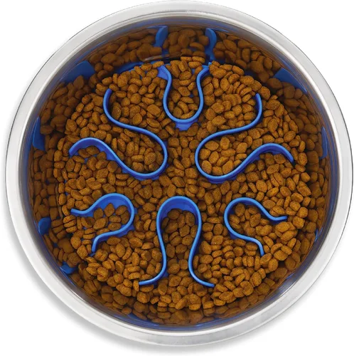 Miniatura 14 de Outward Hound Comedero Pequeño Divertido de Alimentación Lenta, Rompecabezas para Comedores Rápidos, Cachorros, Gatos y Perros Pequeños, Comida Rosa
